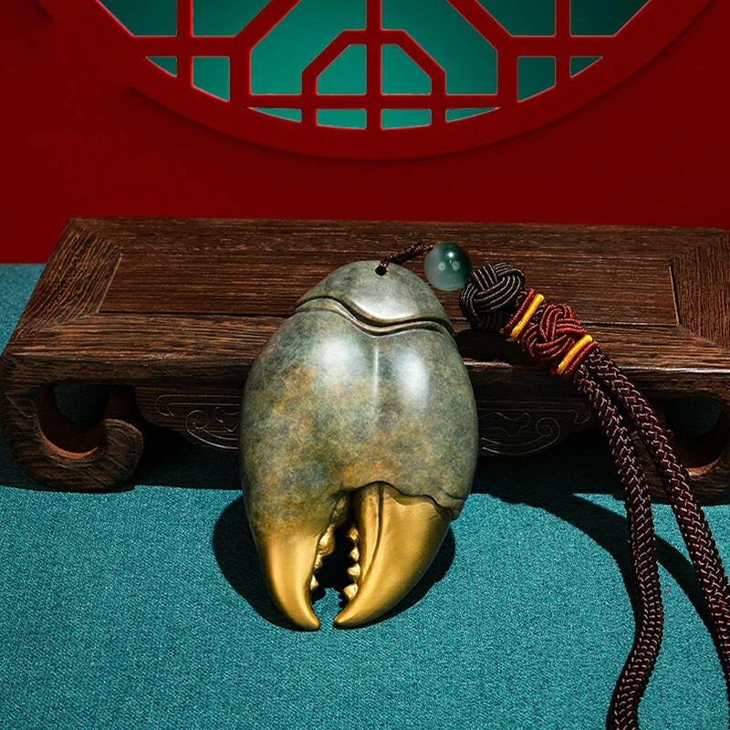 セール✨アンティーク　大きめ　蟹　古銅製　金属工芸品　運気上昇縁起置物 セール✨アンティーク 大きめ 蟹 古銅製 金属工芸品 運気上昇