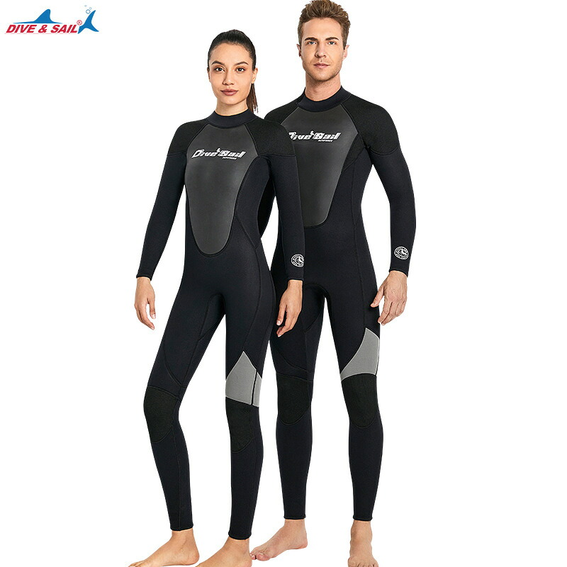 DIVE&SAIL 新作 サーフィンウェア ダイビングスーツ 3MM ワンピース 長袖 保温 防寒 冬用ウェットスーツ 浮潜 シュノーケリング サーフィン スイムスーツ 男女兼用 快適フィット 高伸縮性|fukin-store