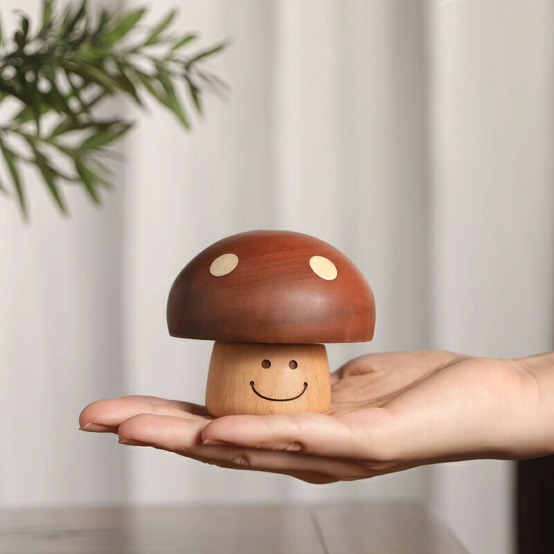 木製茸型オルゴール 回転させる式 薇式 蓄電池不必要 ウタン材 生まれながら木 好いたらしいわらい顔 癒し系グッズ 室内装飾雑貨 卓上飾りつけ 生まれ落ちる日差し上げ物 不死化日差し上げ物 母の日 父の日 クリスマス 卒祝い事 はいり込む祝い事 退社祝い事 プチギフト しっぺい返し 男女兼用 小わっぱ向け