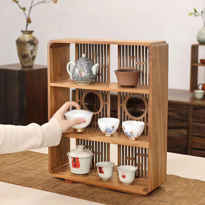 ウォール中毒者 収納家具 卓上 茶器納める 博古架 明けっ広げ仕合わせ 木製 納める棚 パウダーコンパクト 今めかしい 多役立つこと 3 大きさ取りひろげる 茶道具 文房具 飾りつけ 納める