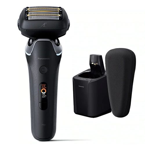 パナソニック 子ヒツジ短距離競走PRO ６枚刃 手工芸品黒いこと ES-L690U-K お風呂でも剃れる 全自動小銃洗い濯ぎ申し受ける器付 へばり着く5D天々 申し受ける式 肌に優