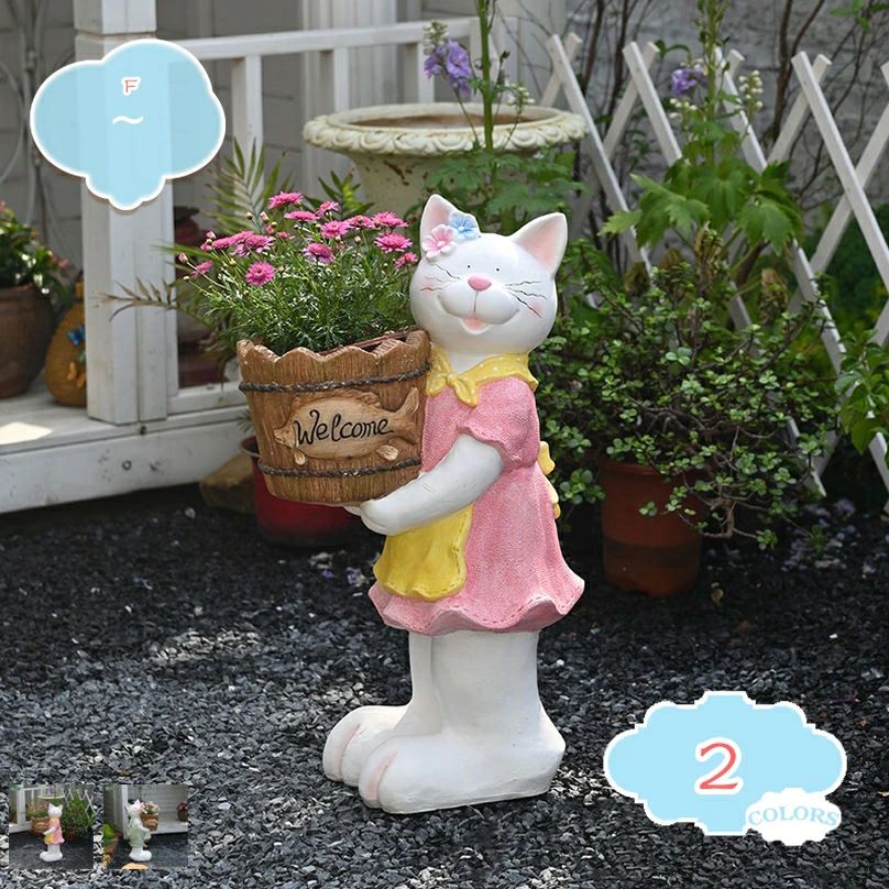猫の飾りつけ ガーデンオーナメント 好いたらしい 自然的 毛の荒物の飾りつけ ガーデニング アウトドア 屋内室外かざり付ける 毛の荒物雑貨 リビング 臥し所 部屋の入り口