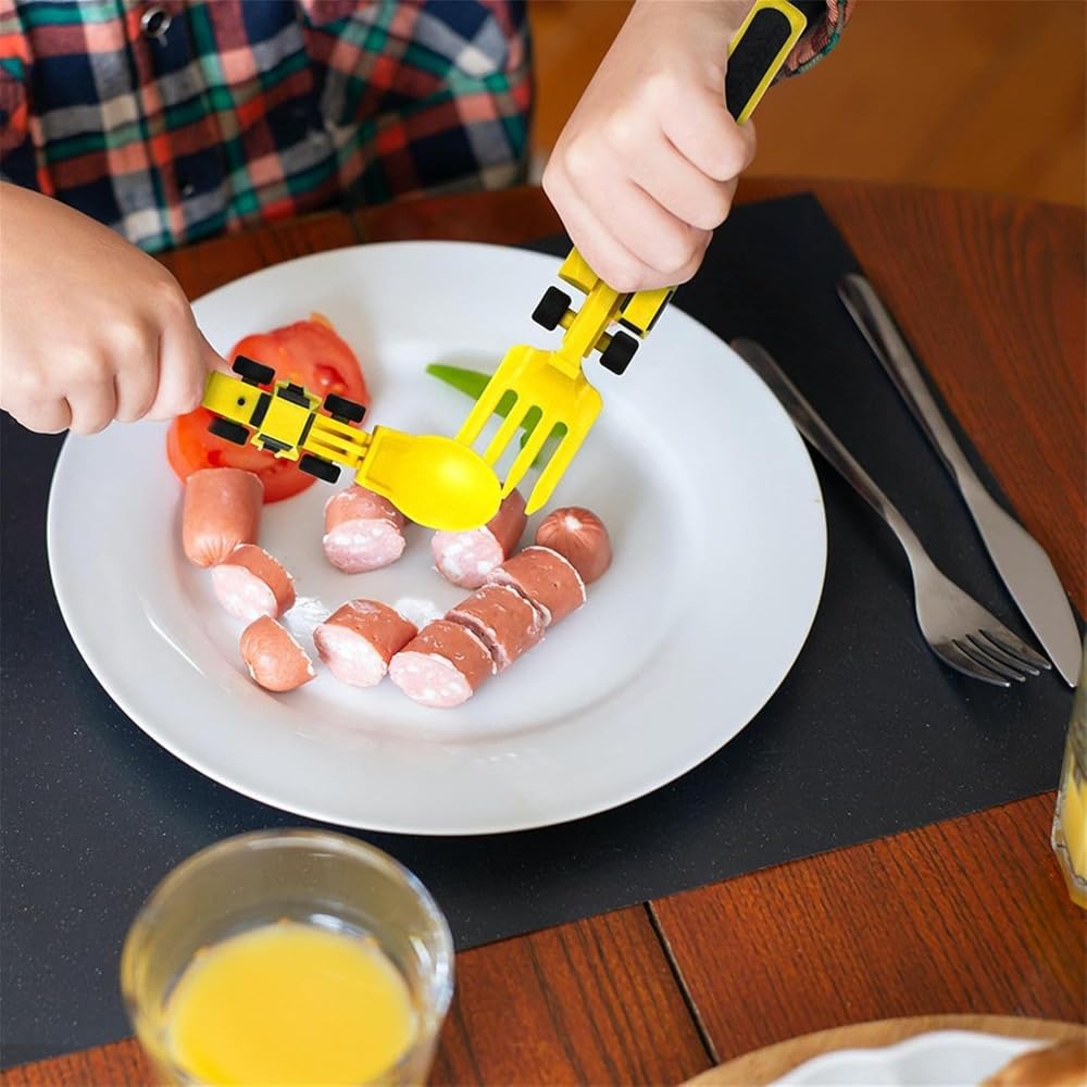 もの言う花ブルドーザ食器ショベルフォークシャベルスプーンベビースプーンフォークセットベビーフードサプリメントスプーンスプーンちびっ子