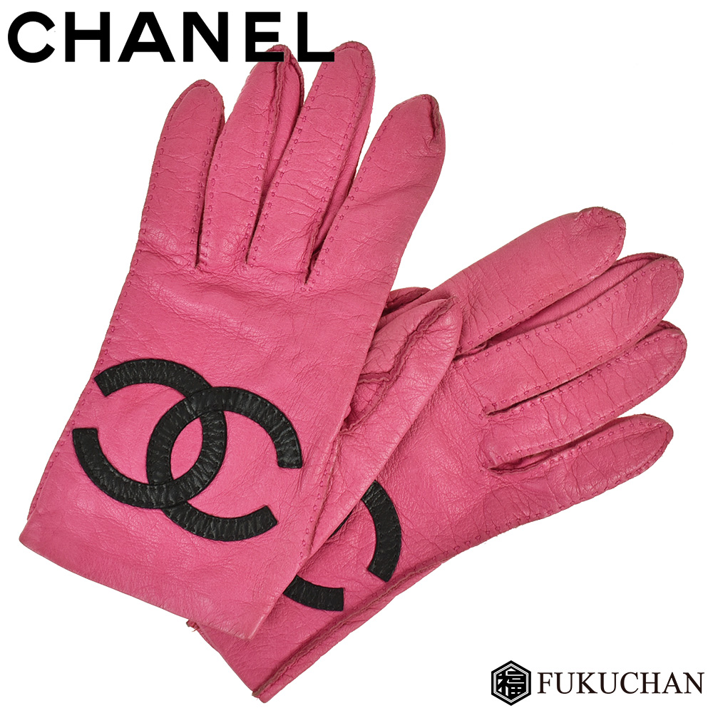 【楽天市場】【CHANEL/シャネル】ココマーク レザー グローブ ピンク×ブラック 【中古】≪送料無料≫：ブランドショップ FUKUCHAN