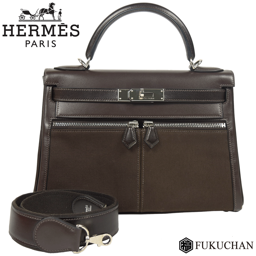 【楽天市場】【HERMES/エルメス】ケリーラキ28 ボックスカーフ×トワルオフィシエショコラ×シルバー金具 I刻印（2005年製造） 【中古