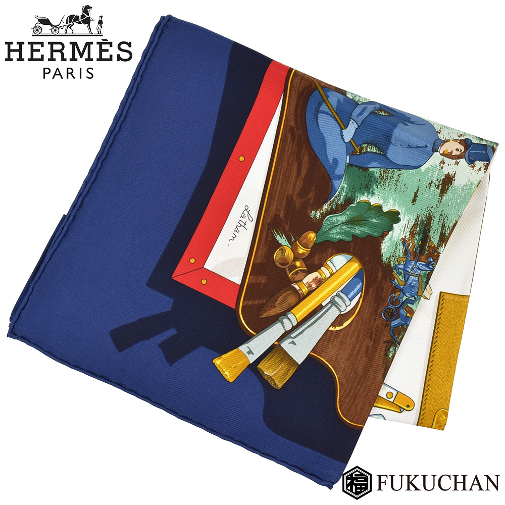 【楽天市場】【HERMES/エルメス】カレ90/大判スカーフ Memoire d’Hermes (エルメスの思い出) ホワイト×ネイビー×