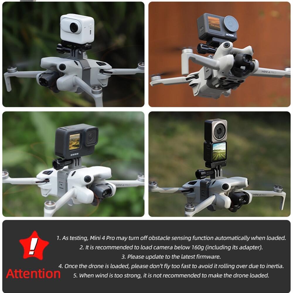 スポーツカメラホルダードローンライトブラケットランプfor Mini 4 Pro用 ACTION 4/ GoPro 12/ Insta360 GO 3用