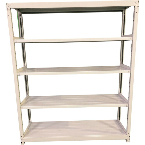 双福鋼器 軽中量ボルトレスラック ２００ｋｇ １８００×６００×２１００ 全ての存在５段 単体 ホワイトグ  TS7660-5T 353-7046
