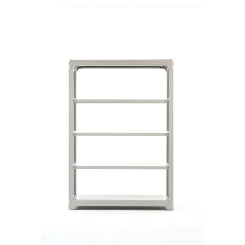 双福鋼器 中量ボルトレスラック ３００ｋｇ ２１００×１５００×９１０ 全ての存在５段 増連 白いことグレ  MBL-75L5-CW 493-9234