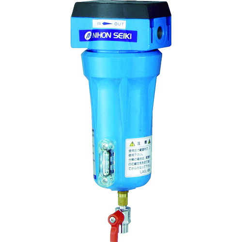日本精器 高性能大気圏こし器１０Ａ３ミクロン（ドレンコック付）  NI-CN1-10A-DL-DV 412-1325