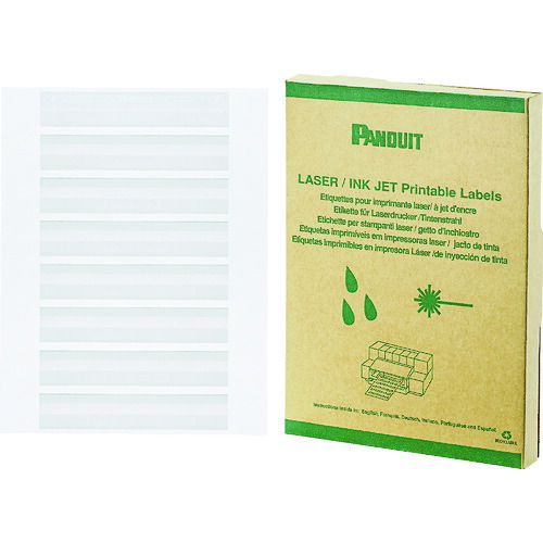 ＰＡＮＤＵＩＴ レーザ印刷人用回転させる付け紙 白 印字部２５．４粍Ｘ６．４粍 付け紙数２５００枚  R100X075X1J 731-1401
