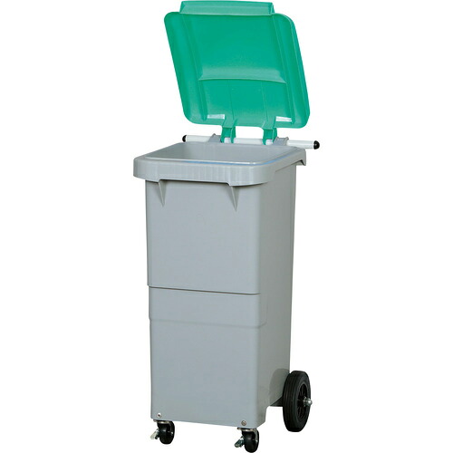 サンコー 紙くずかご ＳＣＢ１１０Ｐ ６１１０００ １１０Ｌ 薄墨色／緑であること 水抜き栓付  61100002GLGRS 392-9843