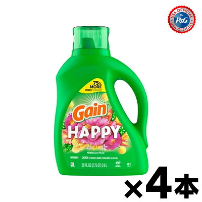 【送料無料!】 ゲイン リキッド ハッピー 88oz/2600ml×4本　0030772117743*4 11,146円