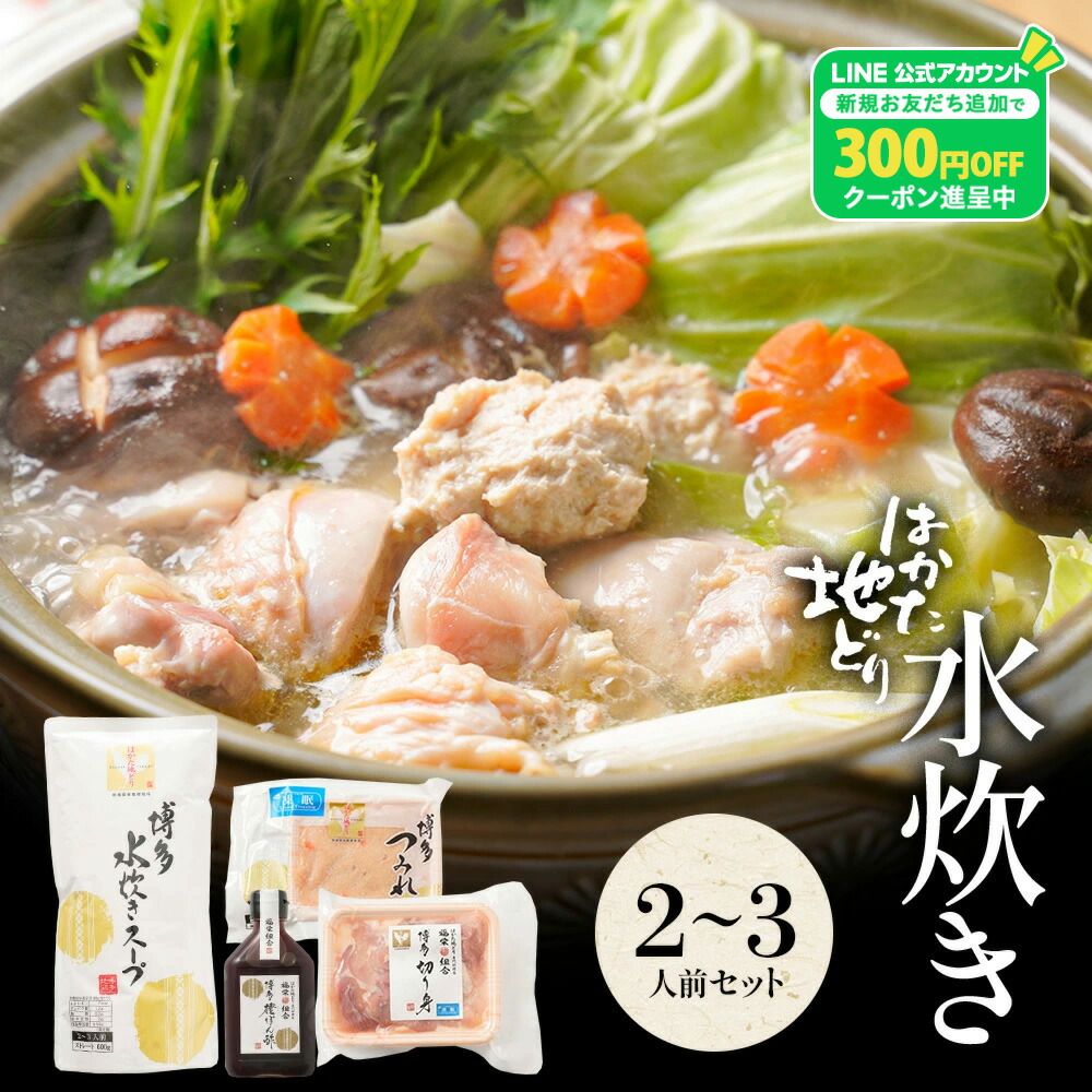 Z 【LINE初回登録で300円OFFクーポン配布中】 水炊きセット 2-3人前 送料無料 水炊き セット 博多 水炊きスープ スープ 鍋 お取り寄せ はかた地どり ご当地グルメ 鍋セット 2026 還暦祝い 冬グルメ