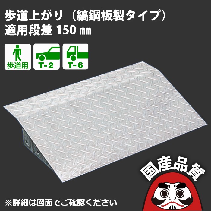 【楽天市場】歩道上がり 段差100用 縞鋼板 蓋 縞板 段差 プレート 歩道用〜 T-6兼用 長さ 600mm OKD-D6 10×6 日本製  奥岡製作所 オーケーグレーチング 段差 解消 カーステップ [お問い合わせ用番号 R060]