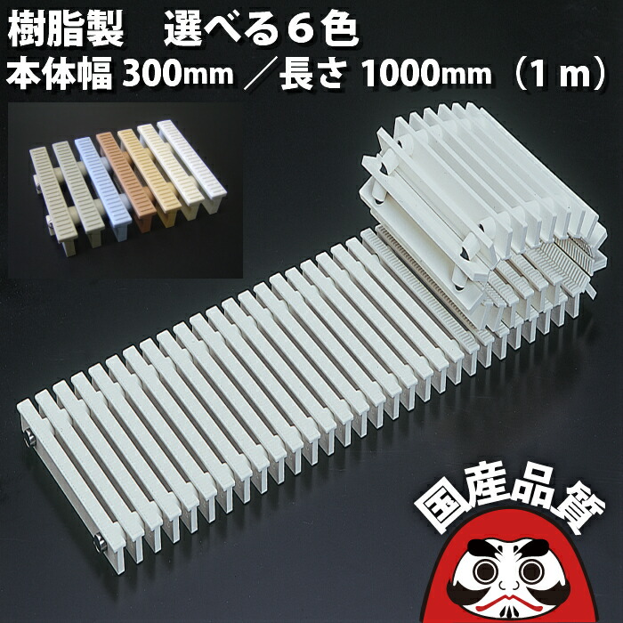 ロールグレーチング 樹脂 製 グレーチング 直線タイプ 歩道用 選べる6色 本体幅300ｍｍ 長さ1000ｍｍ (1メートル) RRA-300-L1000 ROLL ROSTONE ロール・ロストン 日本製 風呂 プール プールサイド 側溝 排水溝 溝蓋 [お問い合わせ用番号 R658]