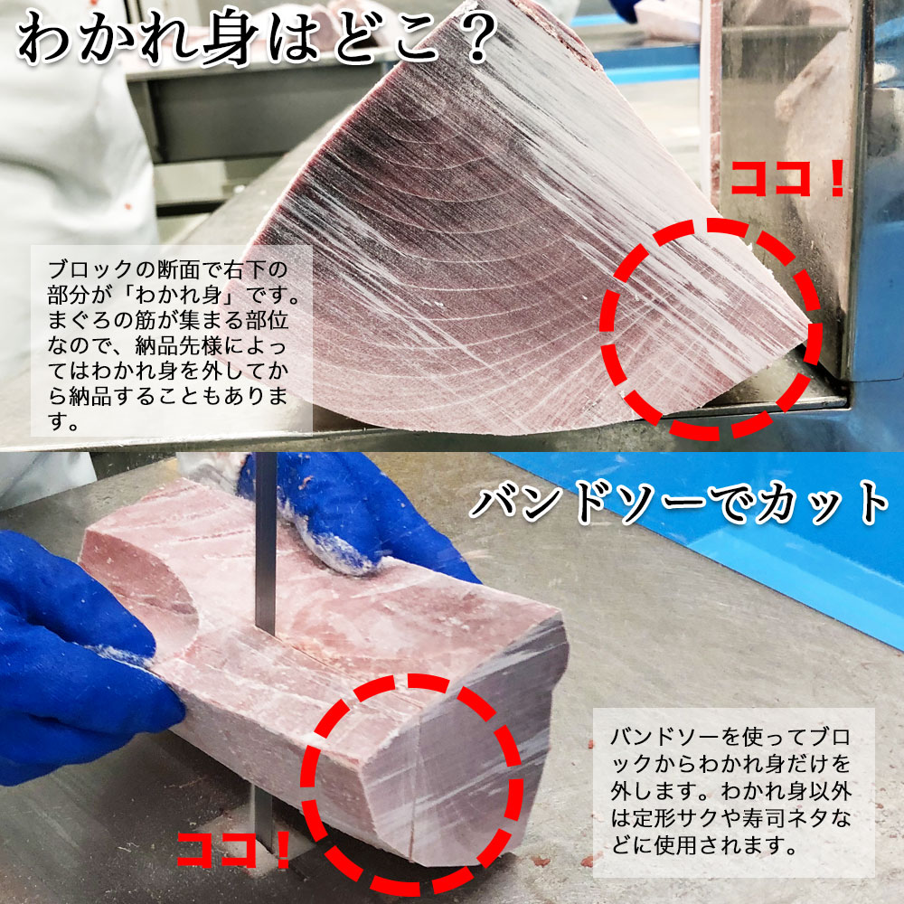 楽天市場 マグロ 刺身 訳あり 赤身 食品 天然南マグロわかれ身1ｋｇ 税込 強い筋が入る訳あり商品のためこの価格です 焼津船元 まぐろ家 福坊