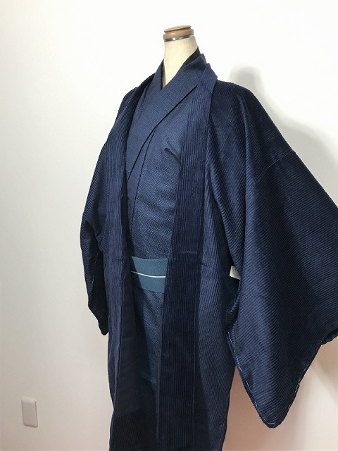 新品 3Lサイズ 羽織 男物 綿混 コーデュロイ 濃紺の無地 シーズン春 防寒用 福服特製