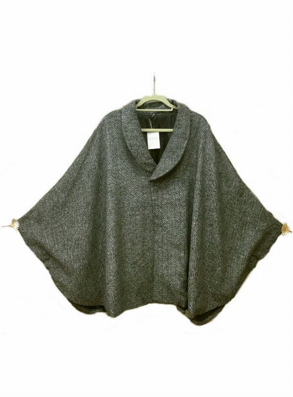◎新品 防寒厚地の外套 綿/化繊 ケープ厚地の外套 無償性大きさ パステル色の薄墨色杉綾模様柄 杉綾柄 貨物輸送無料 レディース厚地の外套 ケープ 和風 柄物 御召しもの 御召しもの用 着物 着物用 ケープ 厚地の外套 御召しものケープ 御召しもの厚地の外套 和装厚地の外套 レディース 亭主もち レディース御召しもの 亭主もち御召しもの 杉綾模様 防寒用
