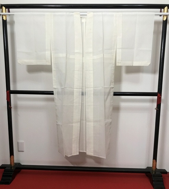 【中古】Mサイズ 長襦袢 化繊 夏物 白の絽 夏襦袢 最強配送 シーズン春