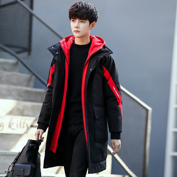 楽天市場 ダブルジッパーの2重design メンズ ロングコート 中綿 コート ロング丈 重ね着風 中綿コート フード付き カジュアル メンズファッション 冬服 冬物 防寒送料無料 福見る店
