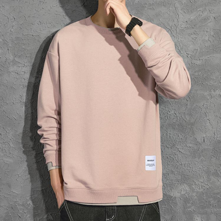 楽天市場 長袖 パーカー パーカ フェイクレイヤード風 スウェットトレーナー クールネック プルオーバーパーカー メンズ 切り替え プルオーバ パーカ スウェット パーカー メンズパーカー アメカジ系 送料無料 福見る店