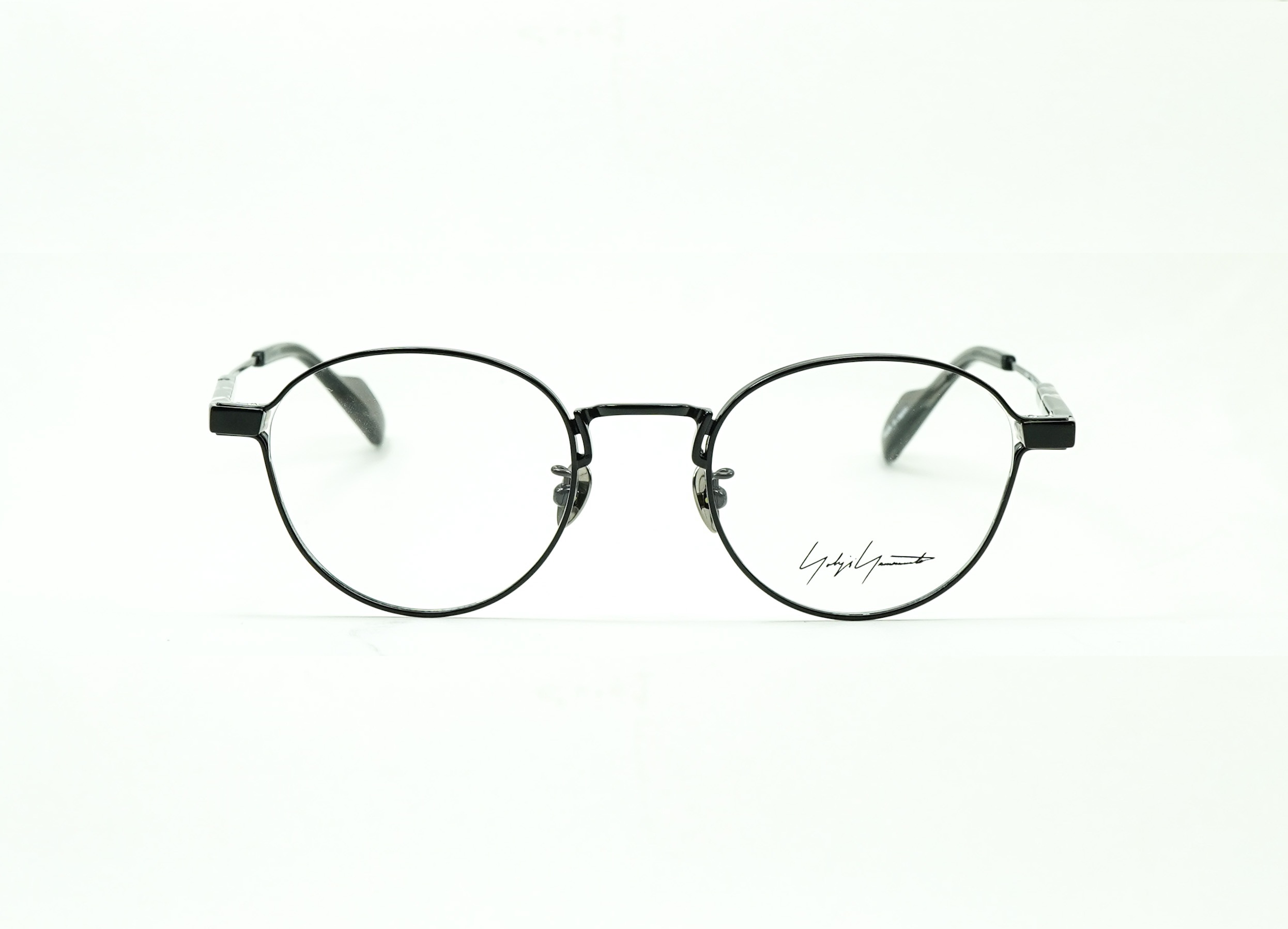 Yohji Yamamoto/ヨウジヤマモト 19-0086-1/ ひな形（メガネ）/Black 黒いこと 黒/チタン Titanium/ メガネ 度あり めがね 度入り口・入口 眼鏡 度付き添い人 眼鏡ひな形 ブランド名 メンズ レディース 今めかしい