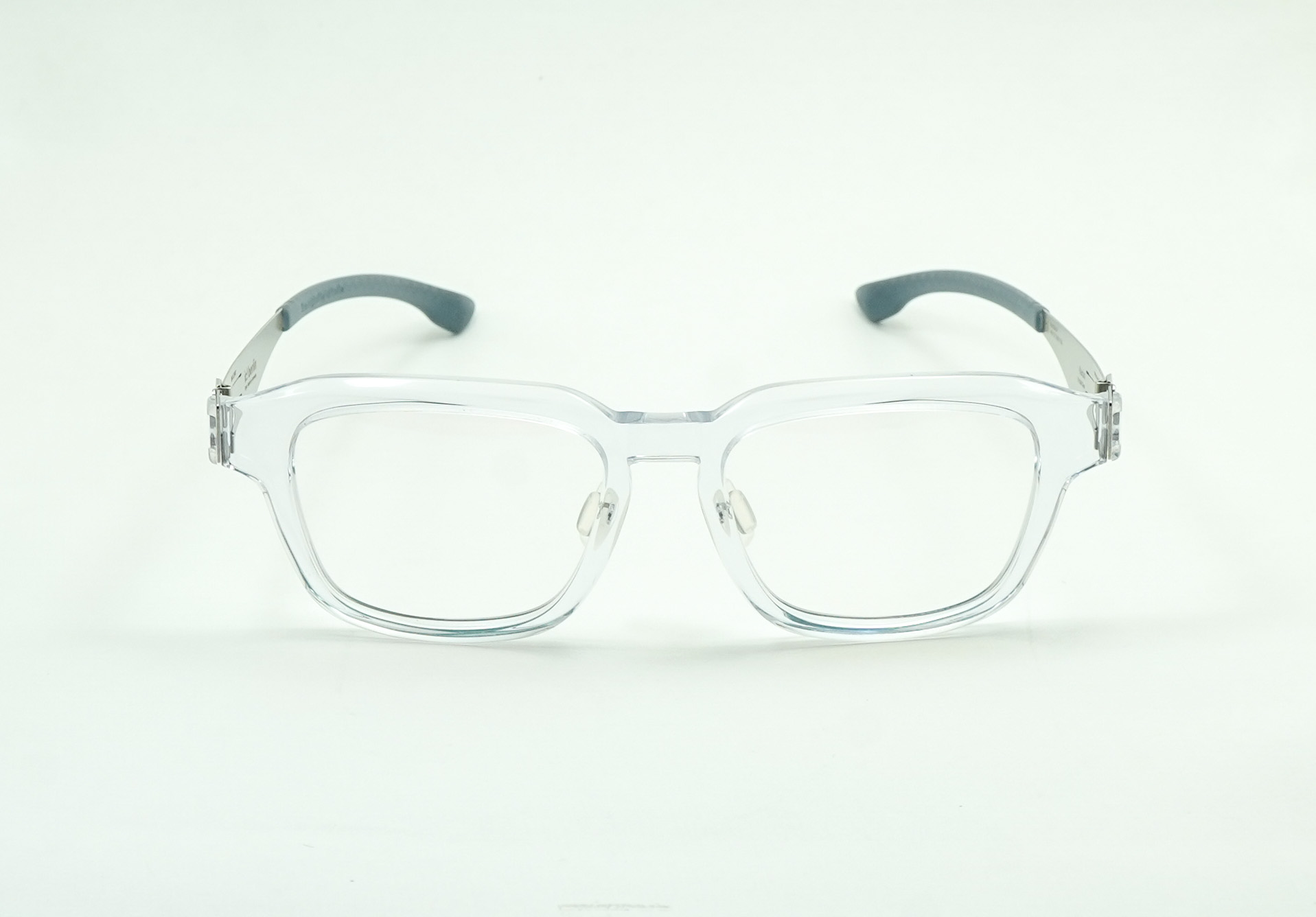 ic! berlin/アイシーベルリン /ひな形（メガネ）Raidon Crystal Clear/stainless/ステンレス鋼 - メガネ 度あり めがね 度入り口・入口 眼鏡 度付き添い人 眼鏡ひな形 ブランド名 メンズ レディース 今めかしい スクウェア ウェリントン 独居室 アセテート