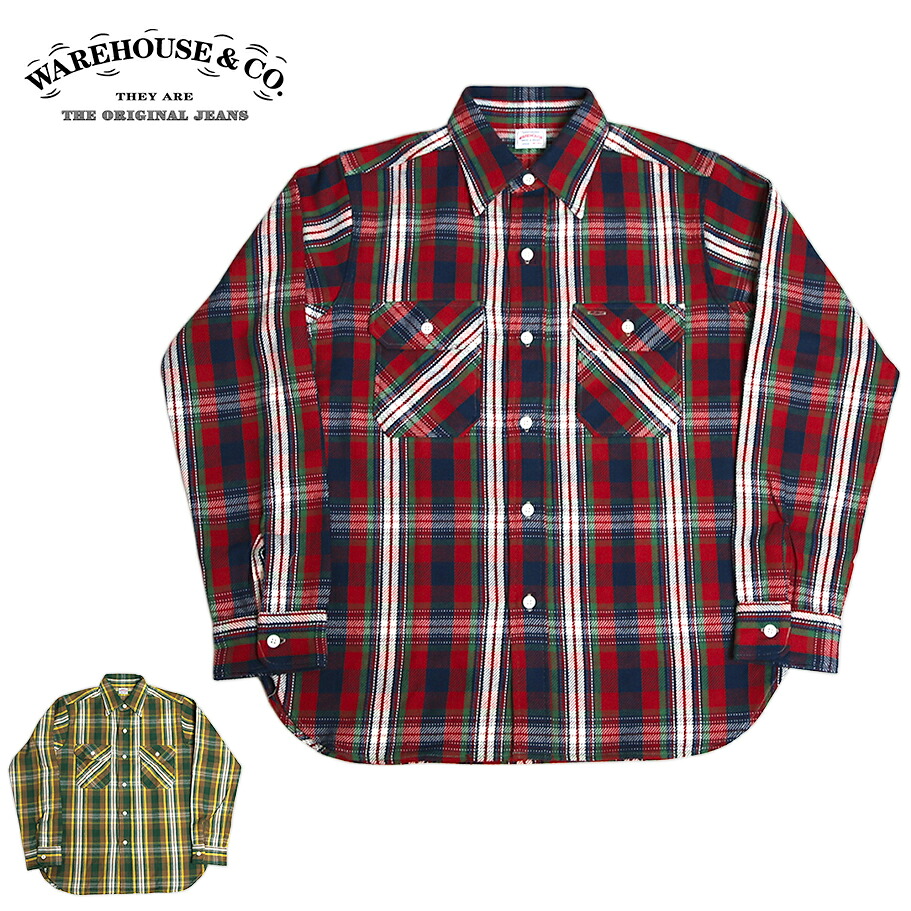 WAREHOUSE/ウエアハウス フランネルシャツ Lot.3104 D柄 NON WASH