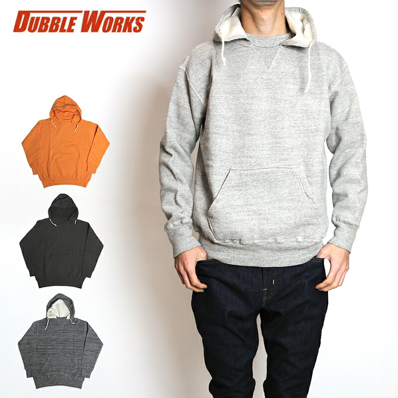 DUBBLEWORKS/ダブルワークス LOOP WHEEL AFTER HOOD SWEATSHIRT 吊り編みクルーネック外付けフードスウェット 15,466円