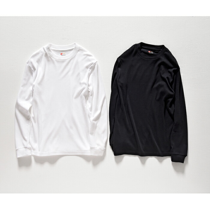 楽天市場 Hanes ヘインズ 1pクルーネックロングスリーブtシャツ スエードニット Hm4 L501 服道楽 楽天市場店