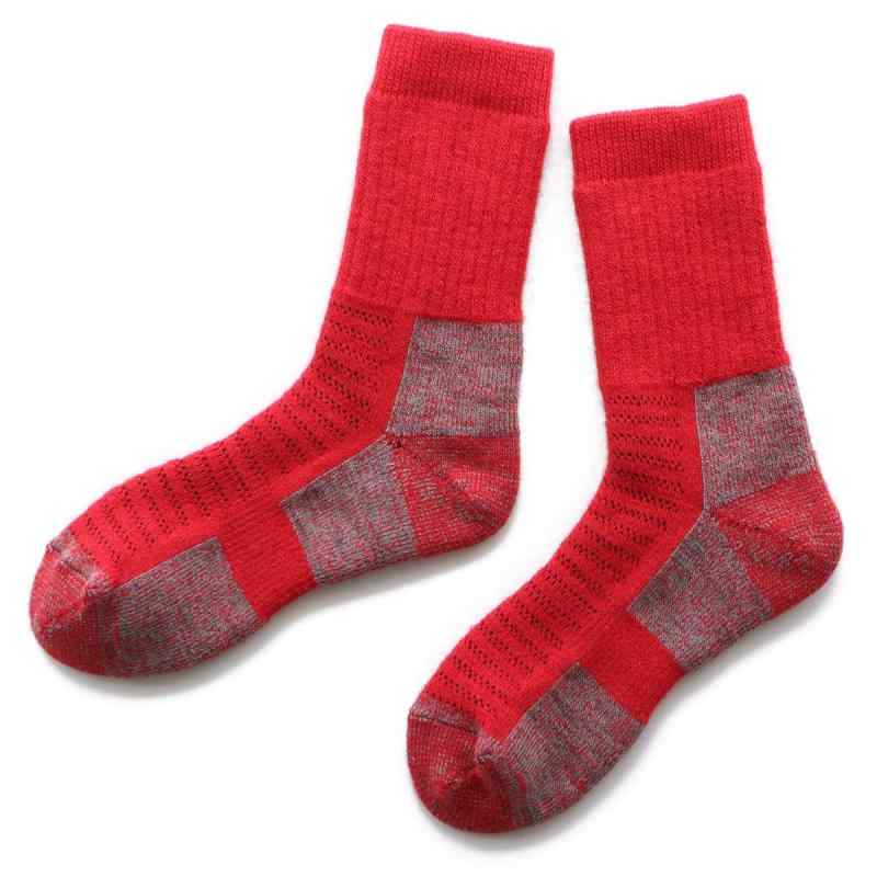 [Naigai] Merino Wool Mountaineering Socks Mountaineering Socks Mountain Climbing Trekking Long Trail Ski Snowboard Crew Length Wool Blend Antibacterial Odor Resistant Pile Knitted Socks for Men and Women 903