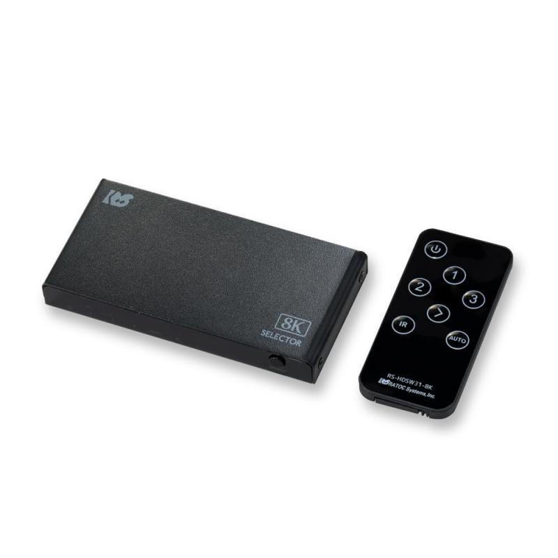 ラトックシステム 8K60サイクル/4K120サイクル相応う 3インプット1最終生産物 HDMIうつり変わり器 RS-HDSW31-8KA