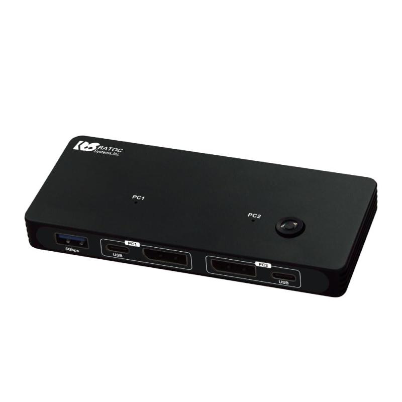 ラトックシステム 8K 30Hz DisplayPort パソコン 切替器 2台 RS-260DP-8K KVM スイッチ PC CPU 切り替え DP