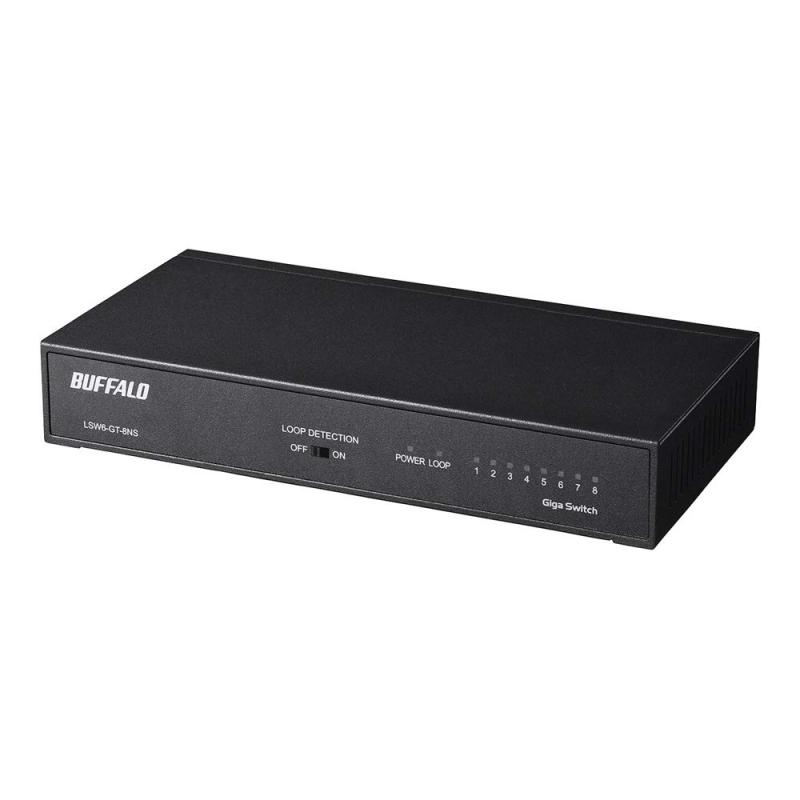 緩衝装置置き目 BUFFALO Giga相応う 金属元素筐体 ワット数内蔵 8界面 LSW6-GT-8NS/NBK 黒いこと スイッチングこしき 飾り気のない包み 磁石 飾りもの備え付ける相応う
