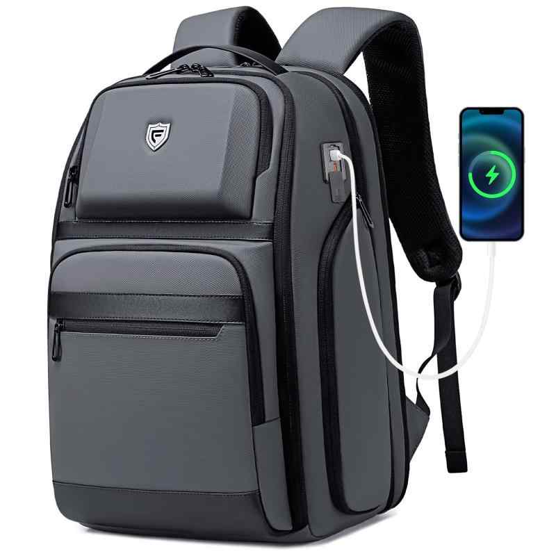 [Fenree.geer] ビジネスリュック メンズ 拡張可能 36L-48L リュック 大容量 USBポート搭載 17インチノートPC対応 旅行/ビジネス/通勤/出張用 リュックサック ブラック 自立型｜福禄寿