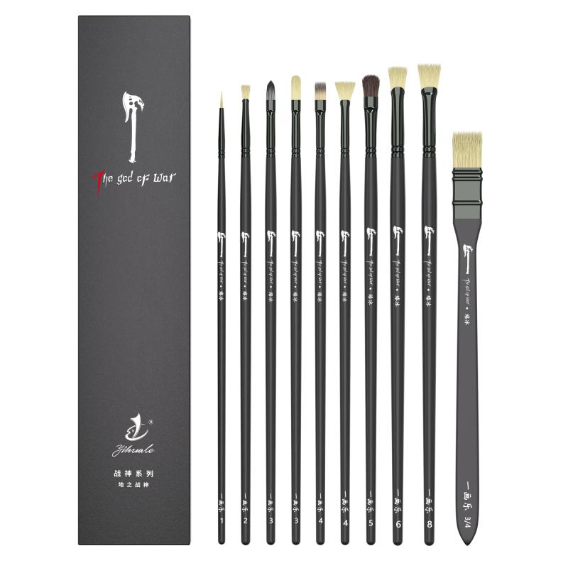 楽天市場】絵筆 10本 セット 水彩 油彩 油絵 アクリル