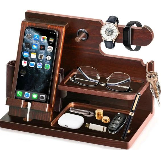 誕生日プレゼント 男性 父の日プレゼント スマホスタンド 木製 父親誕生日プレゼント スマホ置き ペン立て 誕生日贈り物 メンズ ギフト ガジェット おもしろ 記念日 プレゼント 彼氏 腕時計 スタンド メガネスタンド ペンスタンド デスクオーガナイザー 小物収納