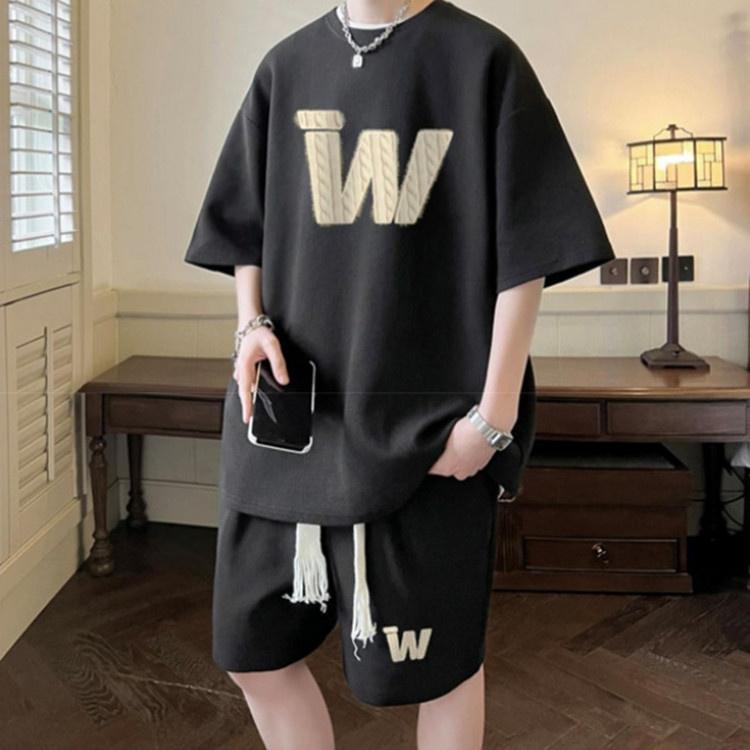 メンズ　夏用　上下セット　2点セット Tシャツ　パンツ　ジャージ　男子用　スポーツウェア　セットアップ　運動　カジュアル　吸汗 速乾 通気