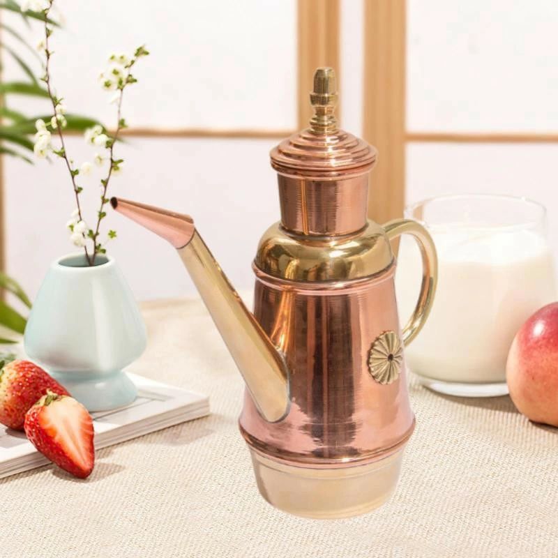 ピッツァ油絵の具入れもの 450ml イタリアンオイルジャグ 円転自在に注ぐ銅製油絵の具ディスペンサー ピッツァ用