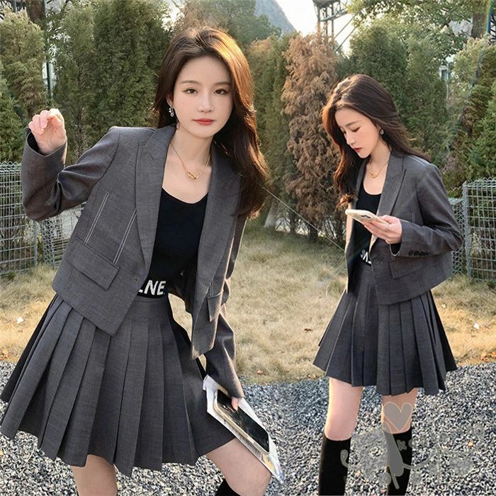 スーツ 女の子 子供スーツ 2点セット 韓国 制服 高校生 入学式 女の子 韓国 高校生 レディース フォーマルスーツ ジャケット プリーツスカート JK制服 卒服 子供服 入学式 洋服 JK 小学校 中学生 卒業式 S M L XL 送料無料