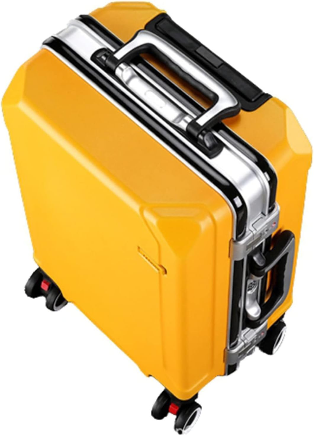 スーツケース キャリーケース 45L キャリーバッグ USB充電口 アルミフレーム 超軽量 大型 耐衝撃 静音 ダブルキャスター 360度回転 旅行 ビジネス 出張 イエロー Mサイズ（3-5泊）