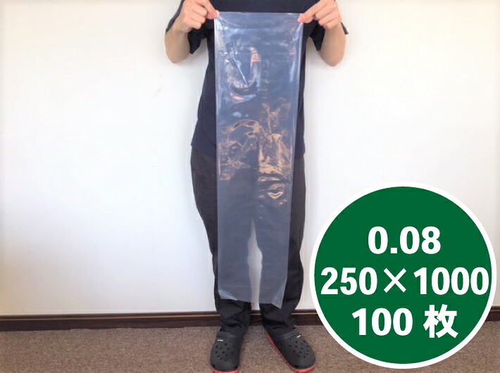オリジナル ポリ袋 0.08×250×1000mm【100枚】 長物 ポリ 厚手 透明 新巻鮭 新巻 鮭 冷凍保存 保存 土ねぎ2kg ネギ ゴボウ 長人参 農家 土付きねぎ 長ネギ 漁業 0.08 250×1000 ビニール袋 日本製