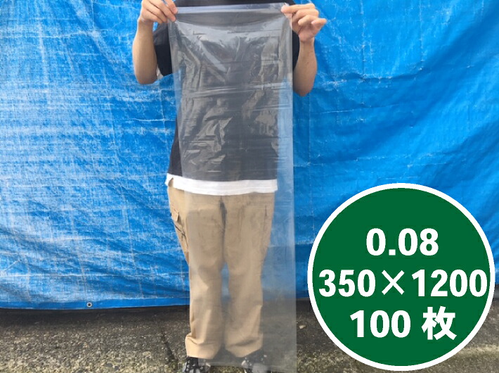 オリジナル ポリ袋 0.08×350×1200mm【100枚】 厚手 0.08mm 長物 ポリ 長い 透明 ゴボウ 農家 ねぎ 土ねぎ 長ネギ 長棒 土ごぼう 魚 海魚 漁師 釣り ビニール ビニール袋 業務用 プロ 包装 平袋 保存 収納 保管 日本製|ふくろや店