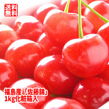 さくらんぼ 佐藤錦 約1kg【発送時期:6月中旬頃～6月下旬頃まで予定】 福島 フルーツ 果物 ギフト プレゼント 贈答 送料無料 手詰め 化粧箱入 御祝 内祝 手土産 お取り寄せ グルメ 父の日