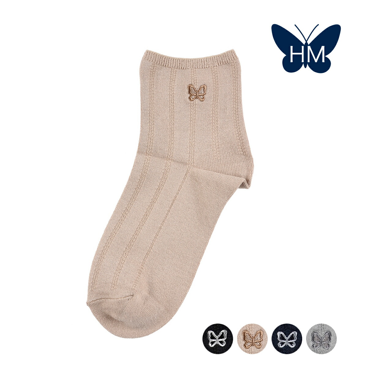 楽天市場】福助 【HANAE MORI】 靴下 タック柄 クルー丈 履き口