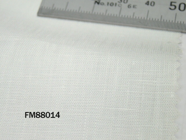 オリジナルオーダーシャツ●FM88014THOMAS MASON社製 Italy Fabrics\u003cBR\u003e白無地 麻（リネン）100%