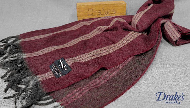 美品】バーニーズニューヨーク別注 ドレイクス マフラー ブラウン