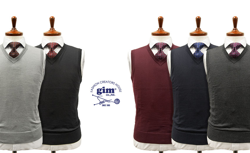 【楽天市場】 TIMEセール gim / ジム [ 前割れ ] ニットベスト ヘリンボーン柄 EXTRA FINE MERINO WOOL [  made in japan / 日本製 ] [ 95380140 ] (SHT) ニット/セーター/メンズ/紳士 【楽ギフ_包装】【送料無料】 :  トラッド ハウス フクスミ