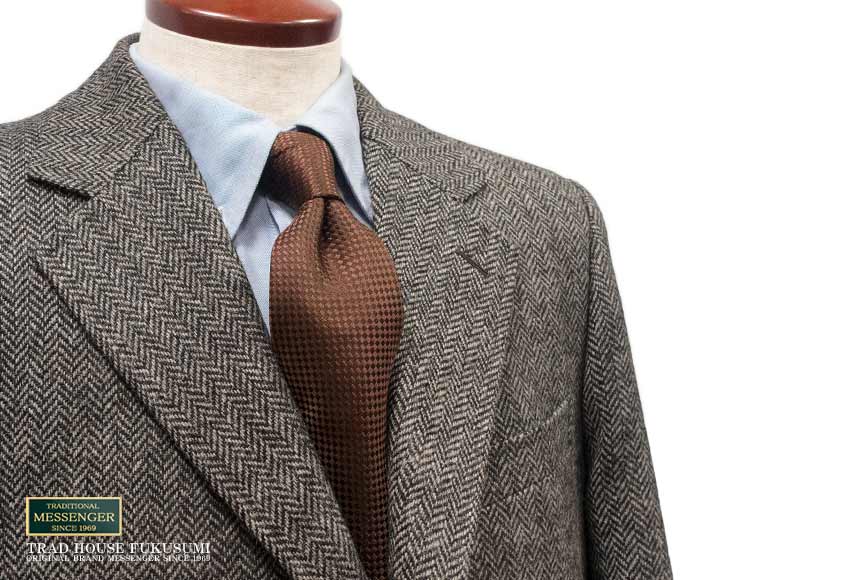 【楽天市場】 I型 ( アメリカントラッド型・３ツ釦段返り ) HARRIS TWEED JACKET ハリスツイード ジャケット  ブラウンへリンボーン柄 [ 525-901/HA200-B1 ] トラッドジャケット/ハリスツィードジャケット : トラッド ハウス フクスミ